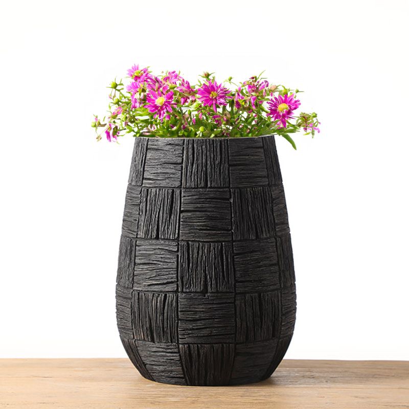 YZ04910BL-2 BLACK VASES