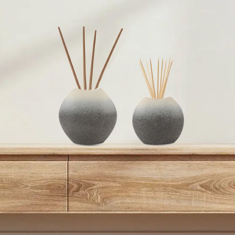 CAVA285 GREY GLAZE VASES