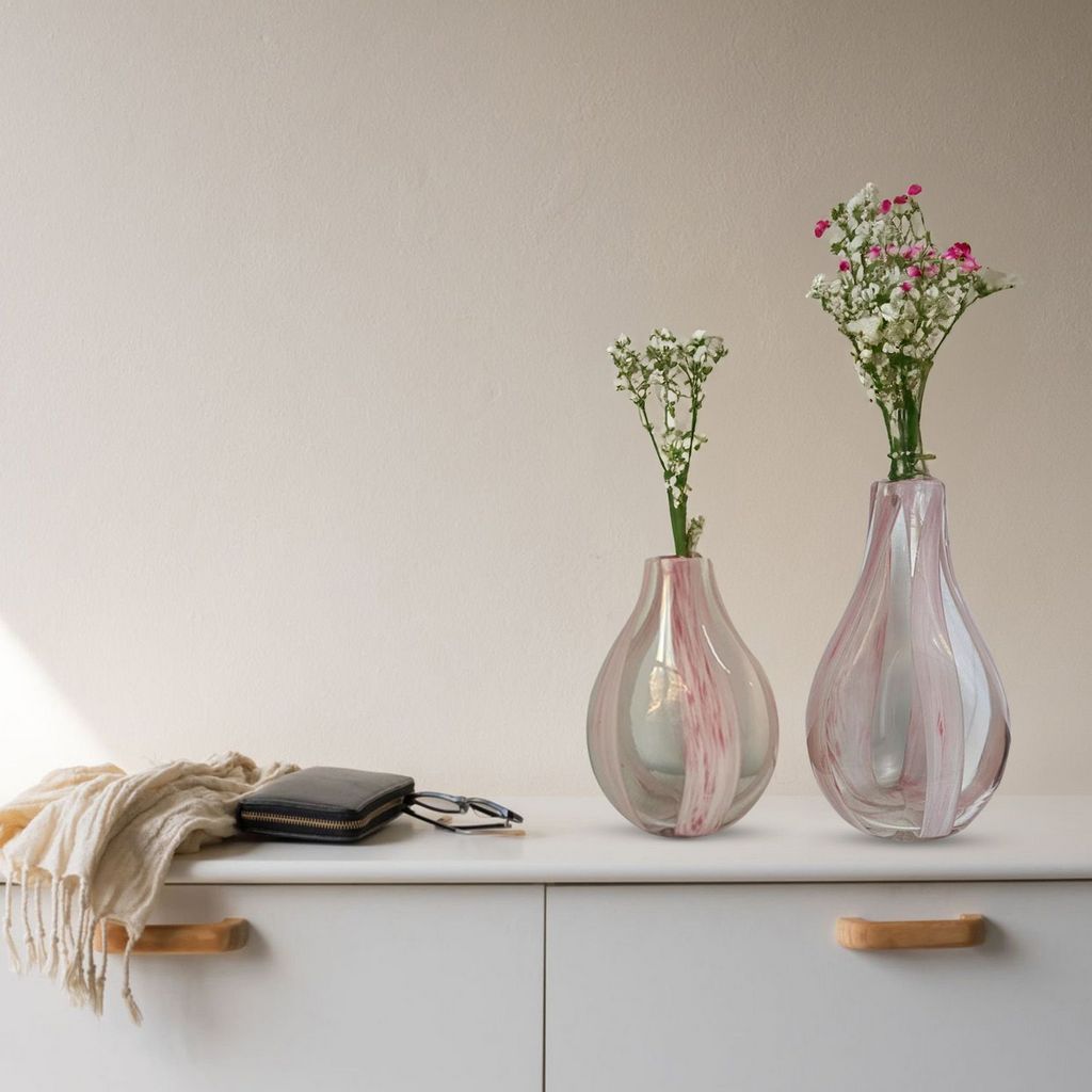 GV381 PINK GLASS VASES