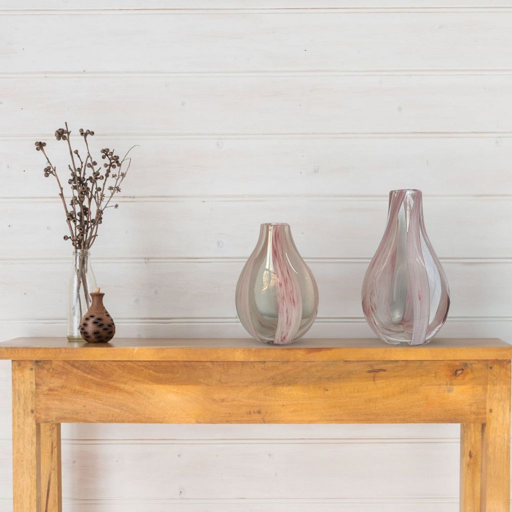 GV381 PINK GLASS VASES