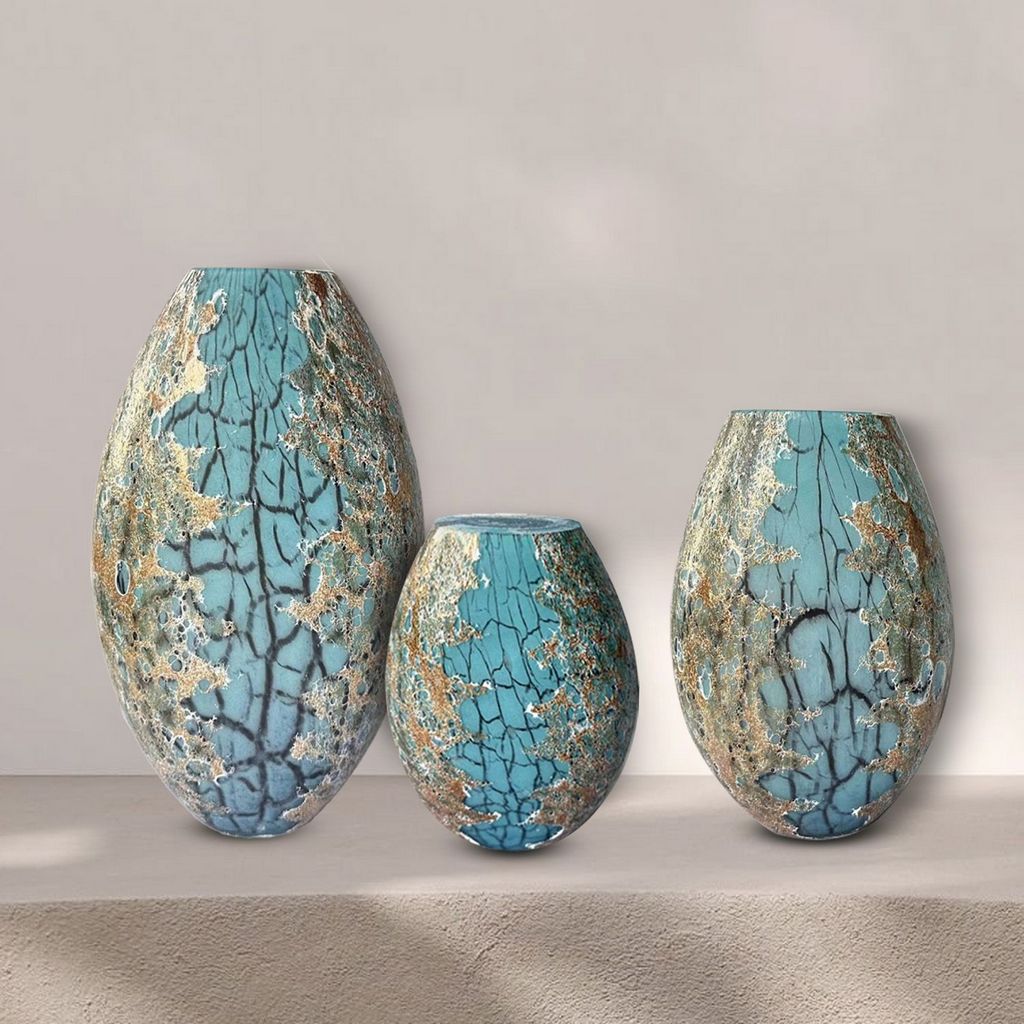 GD391 GREEN GOLD VASES