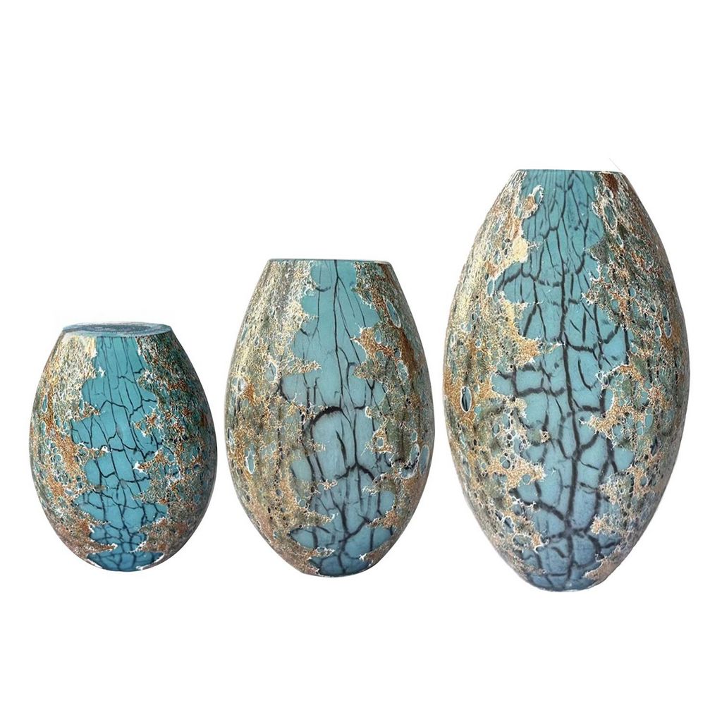 GD391 GREEN GOLD VASES