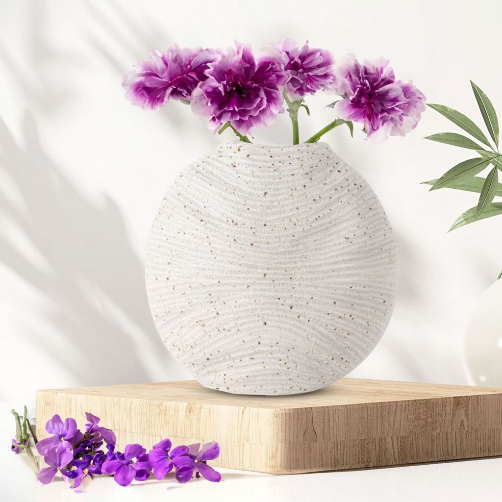 CEDE362 SPECKLED WHITE VASES