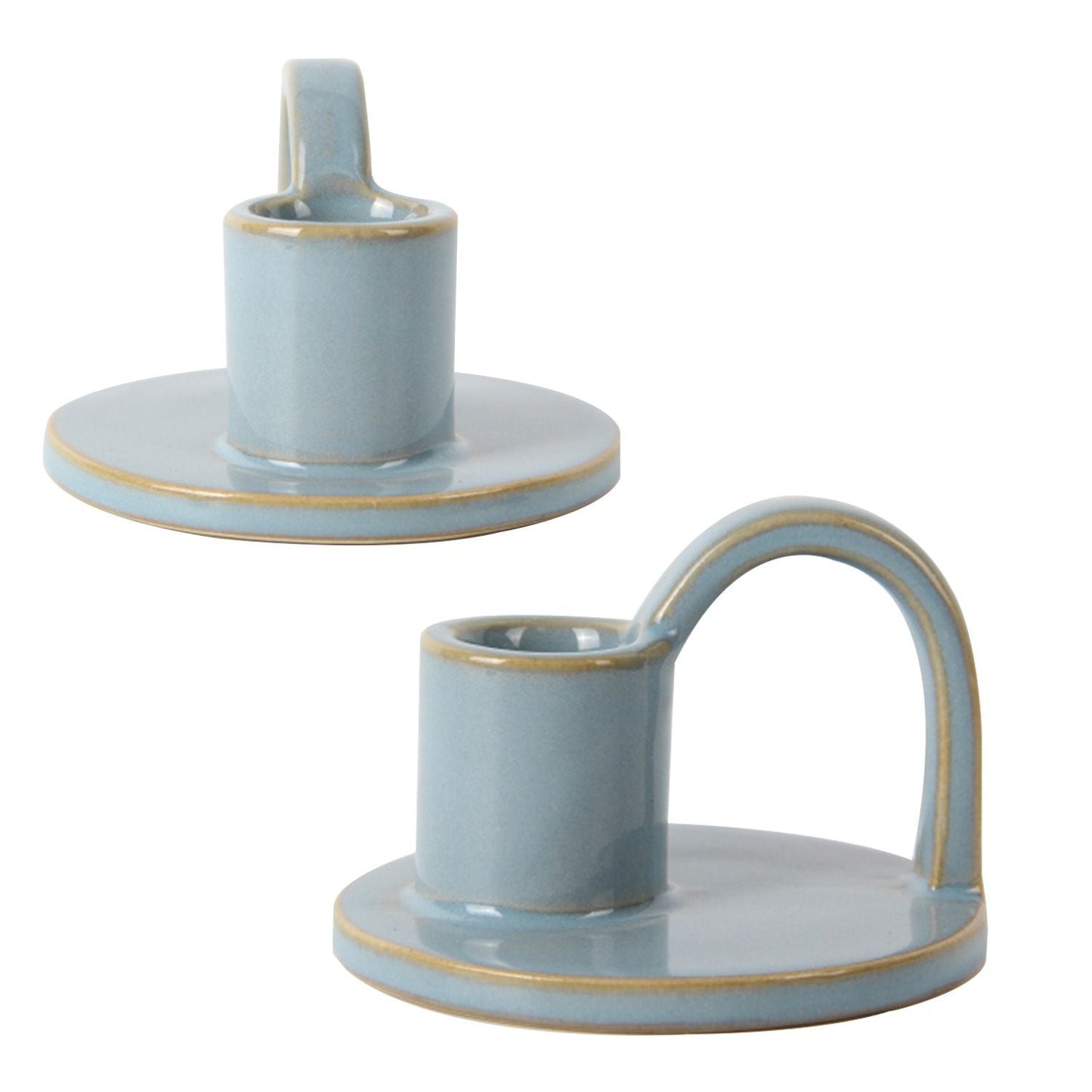 CECA367 LIGHT BLUE CANDLE HOLDERS