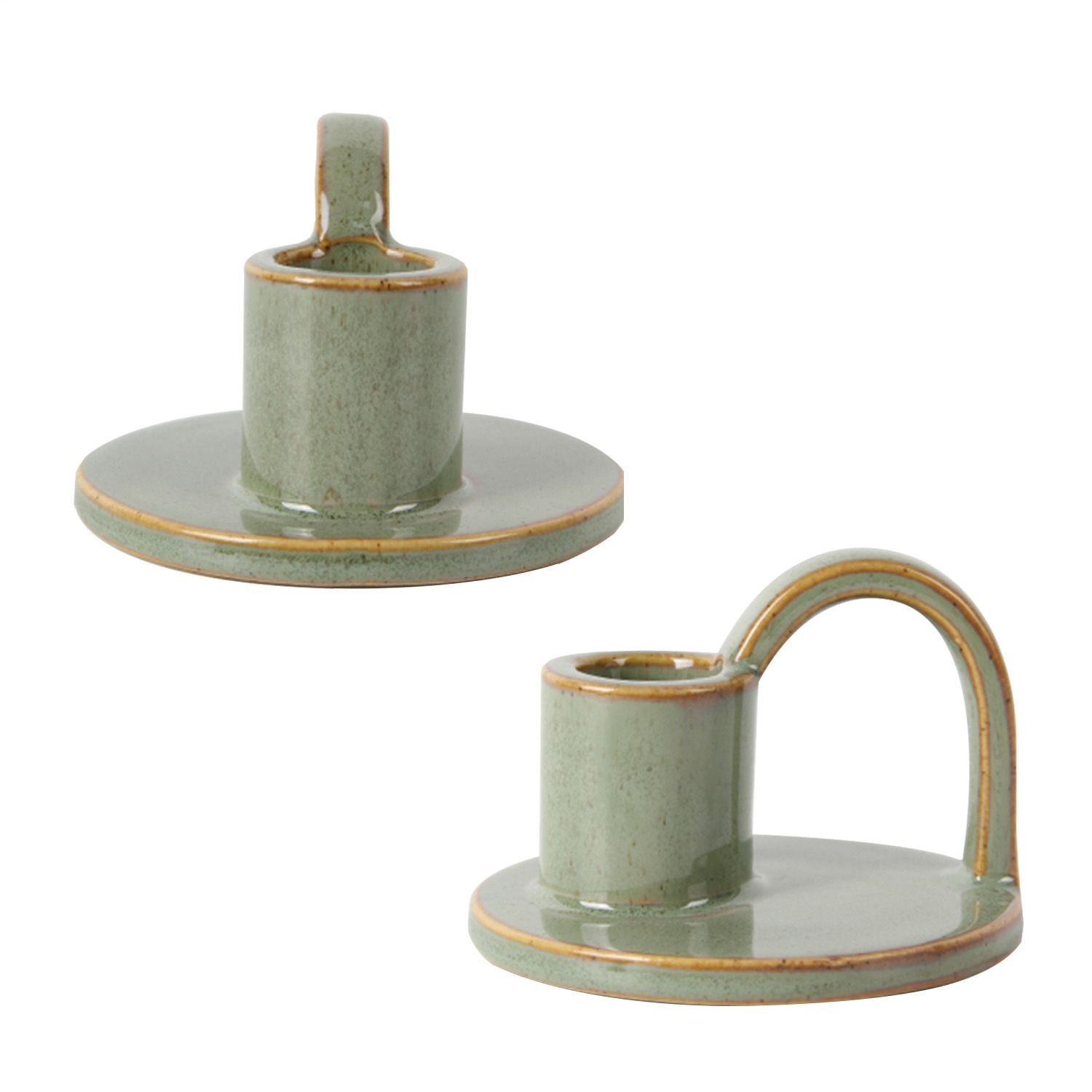 CECA368 LIGHT GREEN CANDLE HOLDERS