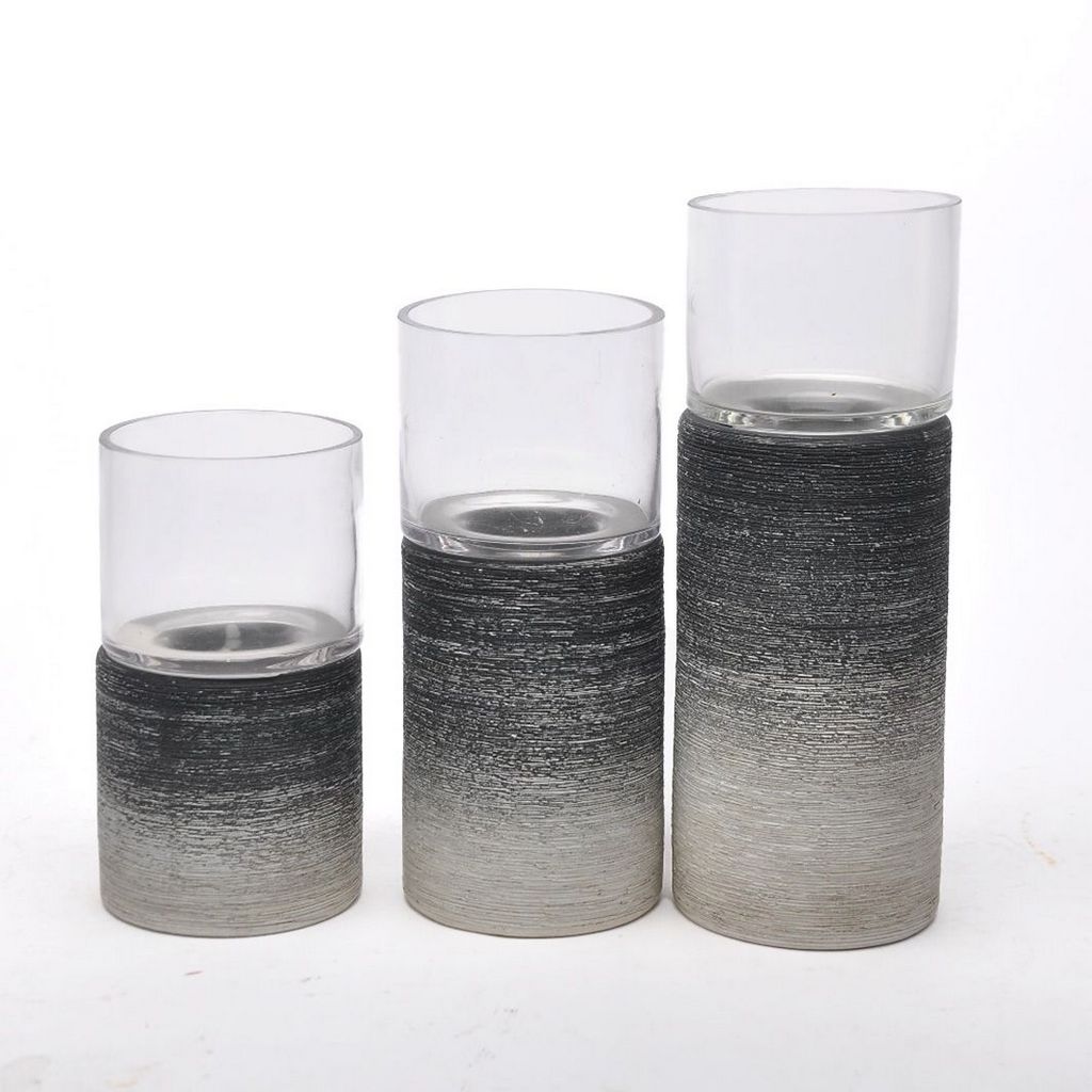 CECA268 OMBRE GRAY CANDLE HOLDERS