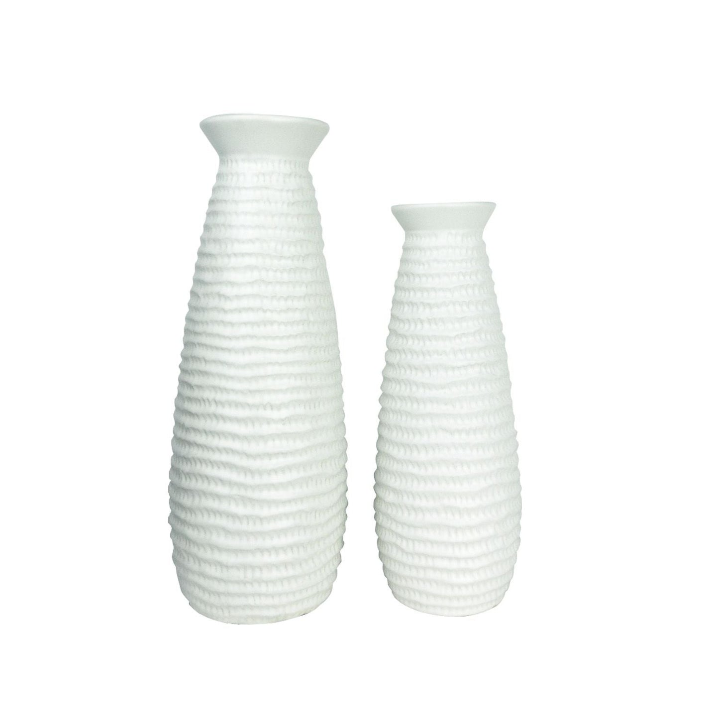 Vase-Set of 2-Matte White-Home Decor-Home Accent-Contemporary-Gift Option-Modern