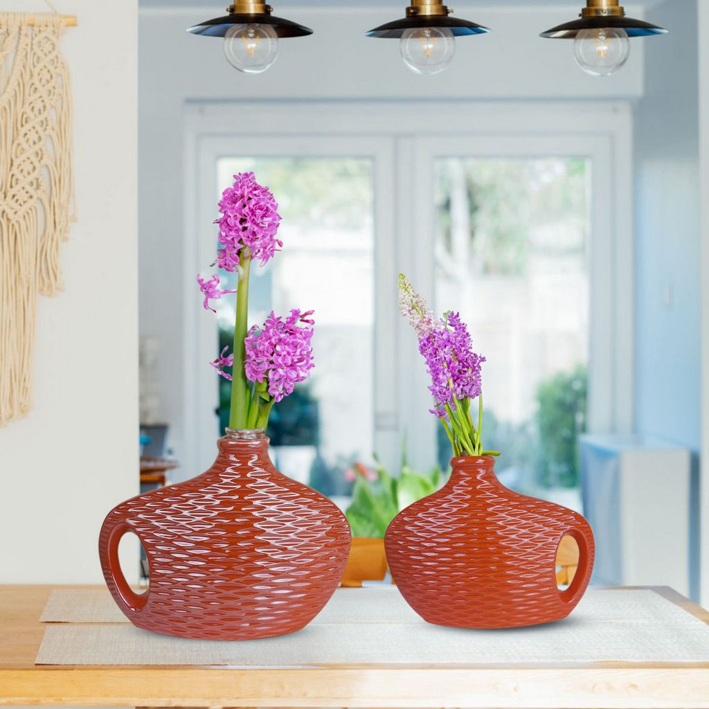 Vase-Set of 2-Water Jug-Orange-Home Decor-Home Accent-Contemporary-Earthy