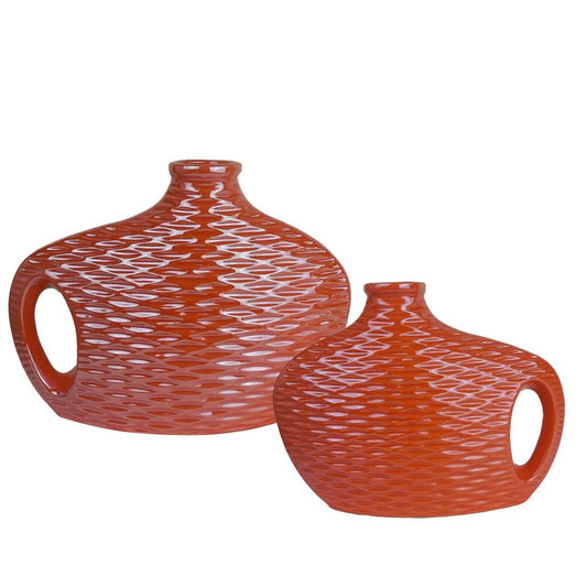 Vase-Set of 2-Water Jug-Orange-Home Decor-Home Accent-Contemporary-Earthy