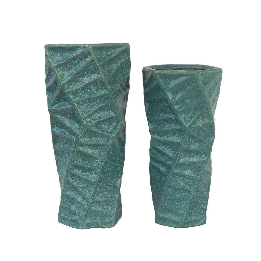 Vase-Set of 2-Med & Lg-Teal-Modern-Home Decor-Centerpiece-Modern-Contemporary-Gift