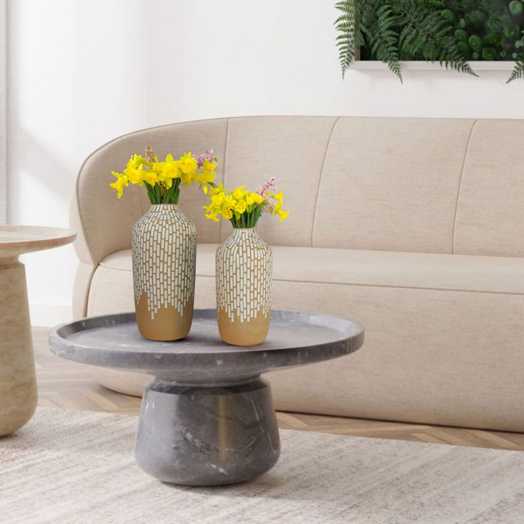 Vase-Set of 2-Oblong-Sand-Earthy-Textured-Home Decor-Home Accent-Gift