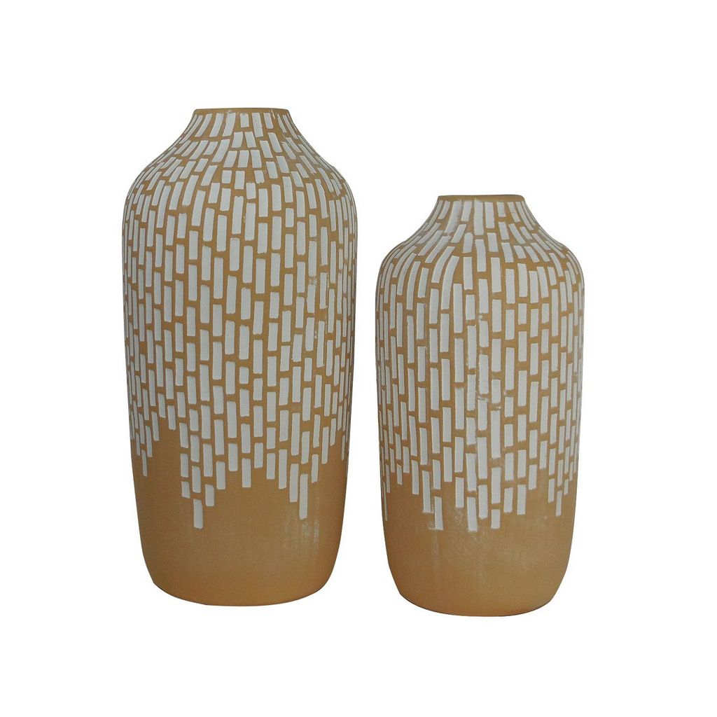 Vase-Set of 2-Oblong-Sand-Earthy-Textured-Home Decor-Home Accent-Gift