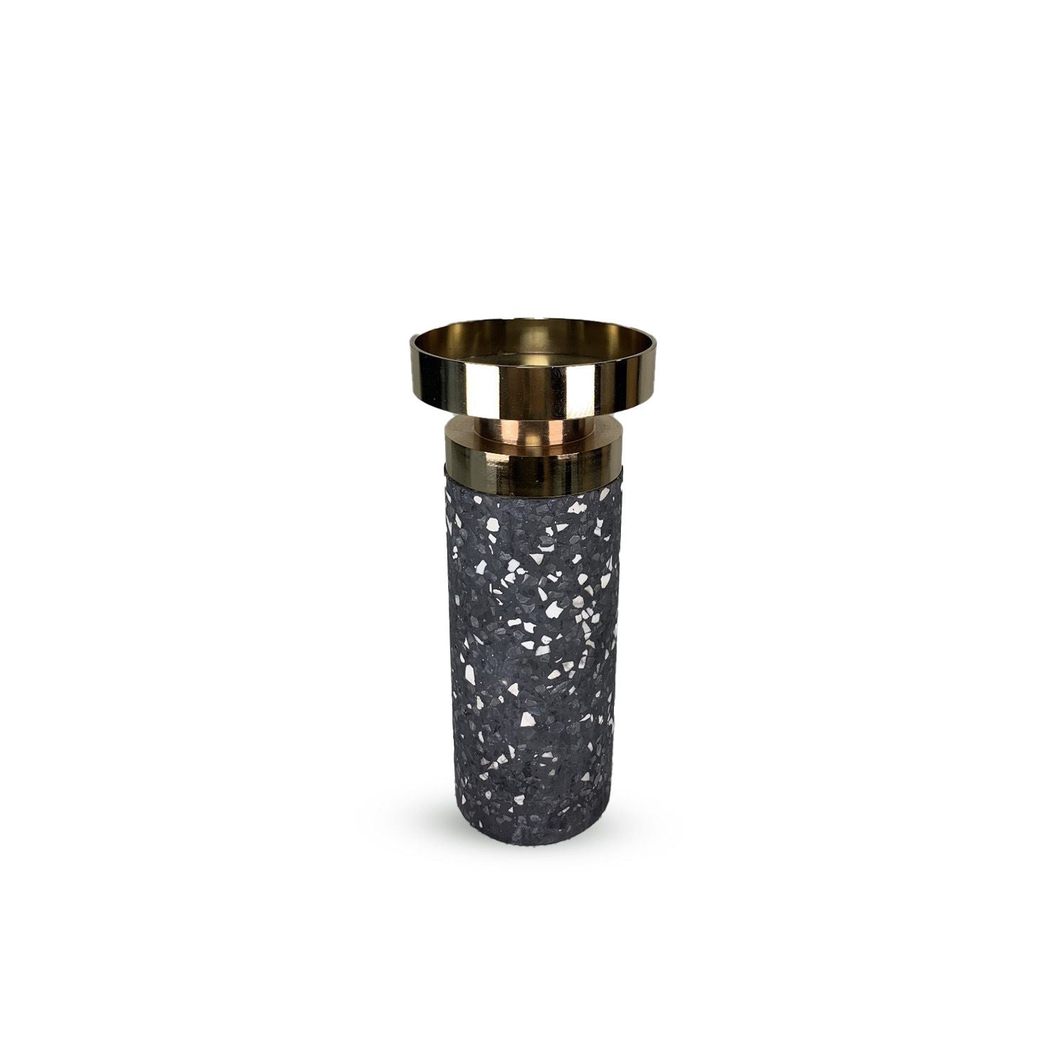 CECA302 GREY GOLD CANDLE HOLDERS