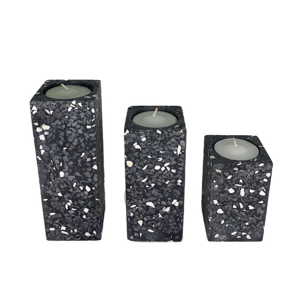 CECA307 BLACK CANDLE HOLDERS